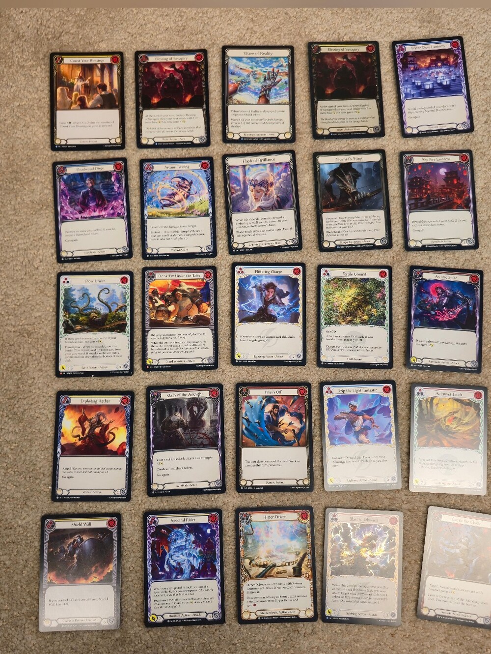 FAB FLESH AND BLOOD LOT 25 COMMONS, RARES, MAJESTICS, FOILS - VARIOUS SETS